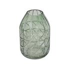 Vaso Cristal Verde Suave Medio Lapidados Diagonais