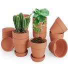 Vaso de Barro CUZZME 10 cm com Prato - Kit com 12
