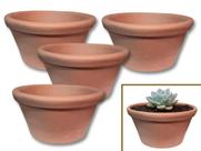 Vaso de barro terracota n.1 p/violetas e suculentas kit 4un