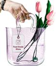 Vaso de bolsa OLEEK de vidro feito à mão para flores e bebidas 25 cm rosa