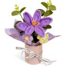 Vaso de buquê de flores de tulipa em crochê da Hlenbin Purple DIY