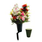 Vaso de cemitério ThmubToa com estaca e espuma floral preta