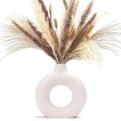Vaso de cerâmica CEMABT White Donut Hollow feito à mão minimalista