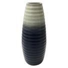 Vaso de ceramica duo color azul e cinza 12,5cm x 12,5cm x 30