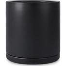 Vaso de Cerâmica Kazeila 30 cm Preto Fosco com Prato