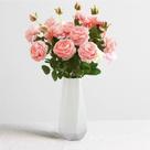Vaso de cerâmica Valemoon 19 cm branco com decoração minimalista