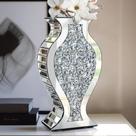 Vaso de espelho ALLARTONLY, diamante triturado, cristal, vidro prateado