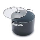 Vaso de estoque GreenPan Valencia Pro anodizado rígido 8L com tampa cinza
