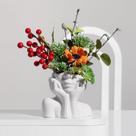 Vaso de flores BrownLove Vaso facial de cerâmica branco para decoração