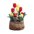 Vaso de flores de tulipa Dollhouse em miniatura em escala 1:12