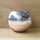 Vaso de Flores de Vidro Redondo Rose Gold - 17 cm Formosinha