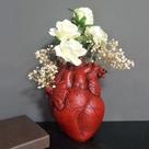 Vaso de Flores em Forma de Coração Aprjv - Resina Decorativa Vermelha (11x15cm)