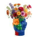Vaso de flores em resina abstrata em forma de rosto colorido de 19 cm