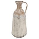 Vaso de metal rustico com ala branco e bege Vaso de metal rustico com ala branco e bege