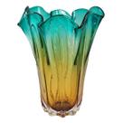 Vaso de Murano Laradore Grande Para Flores - Verde e Âmbar Vaso de Murano Laradore Grande Para Flores - Verde e Âmbar