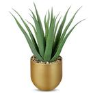 Vaso de ouro realista de 32 cm para plantas artificiais Briful Agave