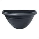 Vaso de Parede Meia Lua 1,65L 24x18x16cm Plástico Resistente Preto -