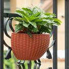 Vaso de Parede Meia Lua Rattan 3 Litros Polipropileno jardinagem Terracota