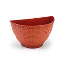 Vaso De Parede Rattan P - Jardim Vertical Orquidea Horta Vertical Suculenta Cachepo Meia Lua