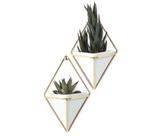 Vaso de Parede Trigg (2 un) pequeno Branco/Dourado