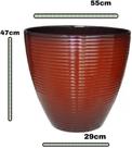 Vaso de Planta Grande 47cm Terracota Liso Auto Brilho Decorativo para Sala Vaso de Planta Grande 47cm Terracota Liso Auto Brilho Decorativo para Sala