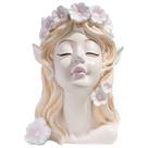 Vaso de plantas de resina de vaso de flores Elegante menina de fadas com coroa floral