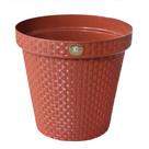 Vaso de Plantas Redondo com Prato Rattan 36 Litros Terra Cota Arqplast