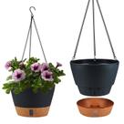 Vaso de plantas suspenso WIZROL, pacote com 2 para interior e exterior, 25 cm, cinza escuro