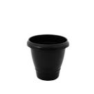 Vaso de plástico redondo preto 34 cm plasnew