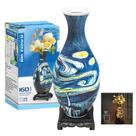 Vaso de quebra-cabeças 3D YunsheCSBS 160 peças com LED azul claro Vaso de quebra-cabeças 3D YunsheCSBS 160 peças com LED azul claro