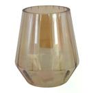 Vaso de vidro ambar decorativo 17cm