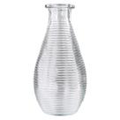 Vaso de vidro canelado com linhas horizontais 14 cm