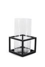 Vaso de Vidro com Armação em Aço Preto - Linha Frame - 24,5 cms