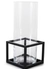 Vaso de Vidro com Armação em Aço Preto - Linha Frame - 31 cms