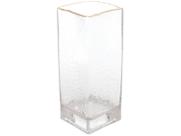 Vaso de Vidro com Borda Dourada Taj 8cm x 8cm x 20cm - Wolff