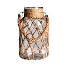 Vaso De Vidro Com Corda De Cânhamo Retrô, Artesanal, Estilo Americano, Criativo, Para Hidroponia,