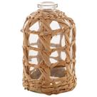 Vaso de vidro com detalhes em fibra natural trançada Wolff 9x15