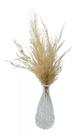 Vaso De Vidro Com Pampas Decorativos 7x14