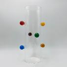 Vaso de Vidro Decorativo 1,2L com Bolinhas Coloridas 25x13cm