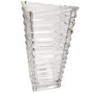 Vaso de Vidro Decorativo Lapidado Transparente Grande Cone Quadradado Flores Cozinha Mesa Sala Canto Elegante Luxo