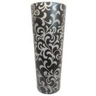 Vaso de Vidro Espesso Jateado em Arabescos Preto 30cm - Saldão Vaso de Vidro Espesso Jateado em Arabescos Preto 30cm - Saldão