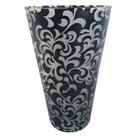 Vaso de Vidro Espesso Print Jateado Preto 21x12,5cm Vaso de Vidro Espesso Print Jateado Preto 21x12,5cm