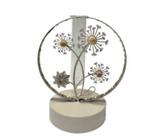 Vaso de Vidro Flor com LED 14 x 9 x 16,5cm