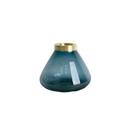 Vaso De Vidro Fume Com Borda Dourada 12 Cm - Rio master
