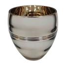 Vaso de Vidro Gold Oval Liso Decorativo para Casa 16cm
