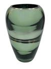 Vaso de Vidro Grande Verde Oval Decorativo para Casa 23cm