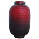 Vaso de Vidro Modelo Colmeia Vinho e Preto 34x22x22cm Master Decor Vaso de Vidro Modelo Colmeia Vinho e Preto 34x22x22cm Master Decor