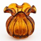 Vaso de Vidro Murano Flor Plantas Arranjos Âmbar Trouxinha 10x11cm Lemis