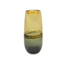Vaso de Vidro Murano Grande Translucido Ambar c/Preto 38cm