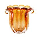 Vaso de Vidro Murano Italy Ambar Lyor 13x11x10cm